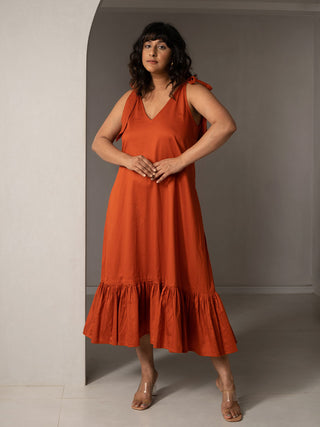 Terra Tie Dress Orange Why So Blue