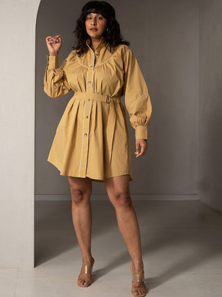 Dune Shirt Dress Ochre Why So Blue