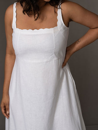 Amal Linen Day Dress White Why So Blue