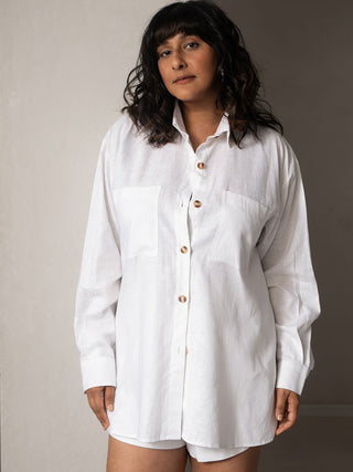 Amal Linen Shirt White Why So Blue