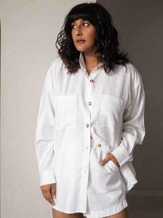 Amal Linen Shirt White Why So Blue