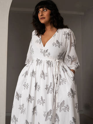 Avis Wrap Dress White Why So Blue