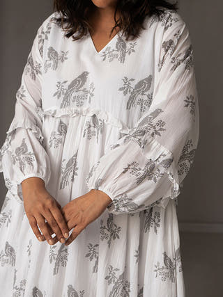 Avis Ruffled Dress White Why So Blue