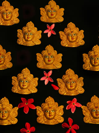 Face Of Goddess Durga - Set of 6