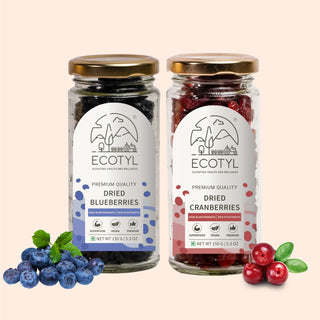 Dried Blueberres & Dried Cranberries Combo Healthy Snacks Dried Fruits Ecotyl