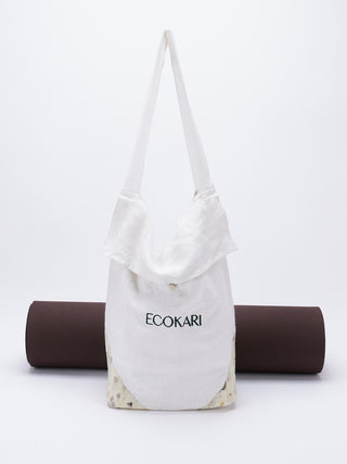 Linen Yoga Mat Bag Off White ECOKARI