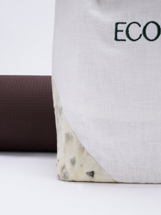 Linen Yoga Mat Bag Off White ECOKARI