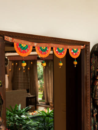 Satrangi Handcrafted Bamboo Marigold Toran