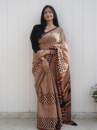 Aakriti Bagru HBP Cotton Saree