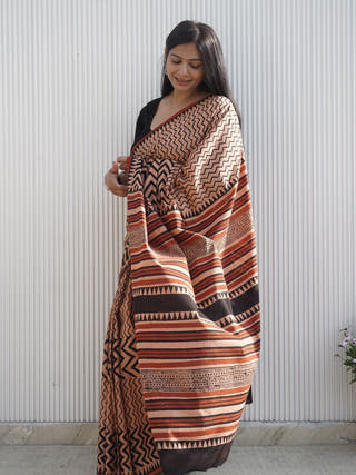 Aakriti Bagru HBP Cotton Saree