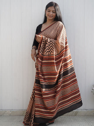 Aakriti Bagru HBP Cotton Saree