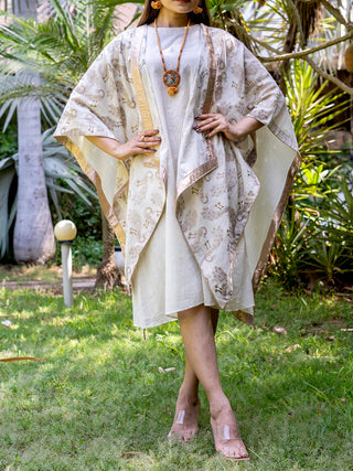 Golden Peacock Muslin Shrug MORALFIBRE