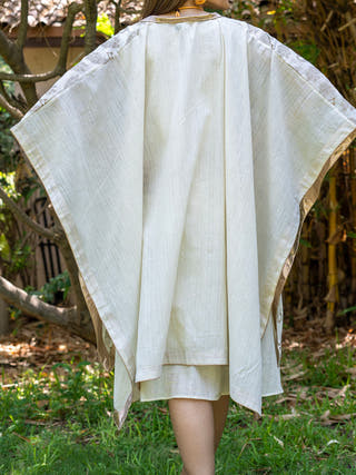 Golden Peacock Muslin Shrug MORALFIBRE