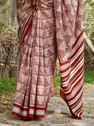 Rukmini Bagru HBP Cotton Saree