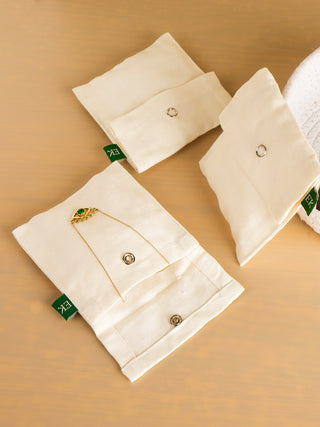 Minimalist Jewellery Pouch Off White ECOKARI