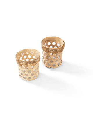 Deepam Handcrafted Bamboo Tealight - Set of 2