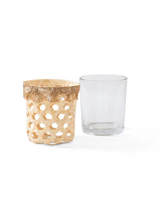 Deepam Handcrafted Bamboo Tealight - Set of 2