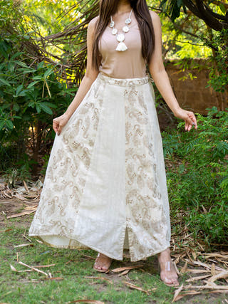 Kora And Golden Peacock Kali Skirt MORALFIBRE