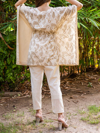 Golden Peacock Kaftaan Top In Muslin MORALFIBRE