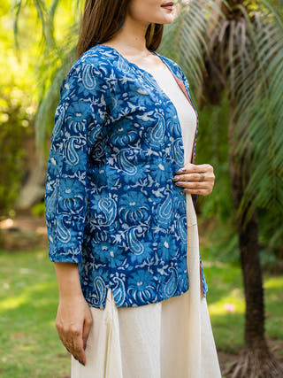 Mango Design Colorful Lining Indigo Jacket MORALFIBRE