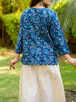 Mango Design Colorful Lining Indigo Jacket MORALFIBRE