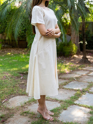 Translucent Sleeves Side Kali Kora Dress MORALFIBRE