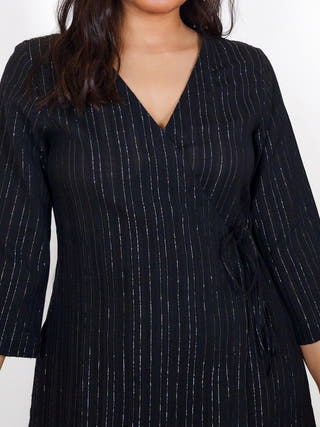 Kashish Wrap Black Dress Sivaka India Black