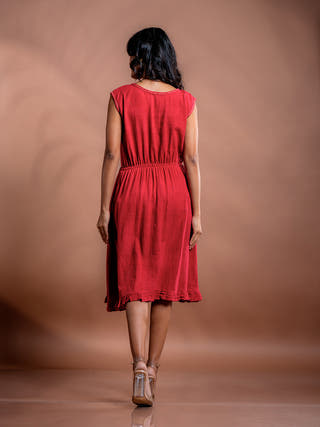 Solfern Embroidered Kala Cotton Dress