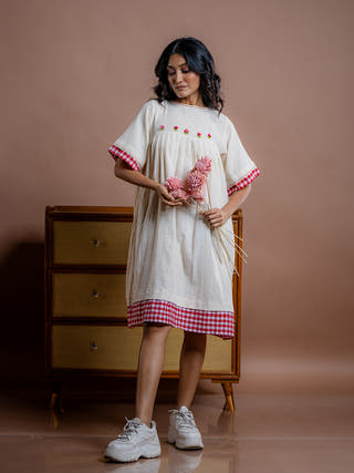 Nyara Embroidered Kora Kala Cotton Dress