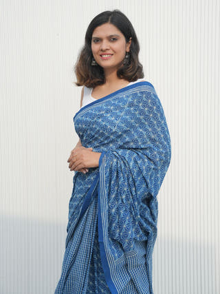 Neelanjana Indigo Natural Dye Handwoven Cotton Saree