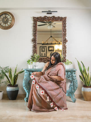 Mridni Saree | Hand Block Print Handloom Cotton Saree