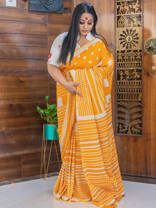 Agnika Saree | Hand Block Print Handloom Cotton Saree