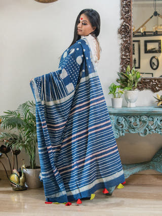 Neelanjali Saree | Hand Block Print Handloom Cotton Saree