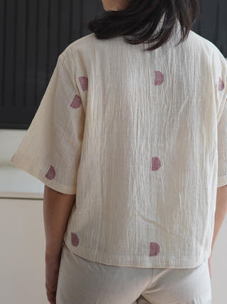 Half Moons Woman Shirt Off White with N.