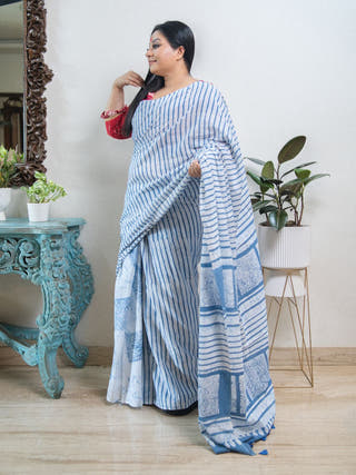 Neelakshi Saree | Batik Print Handloom Cotton Saree