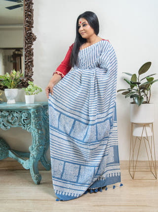Neelakshi Saree | Batik Print Handloom Cotton Saree