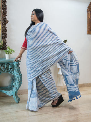 Neelakshi Saree | Batik Print Handloom Cotton Saree