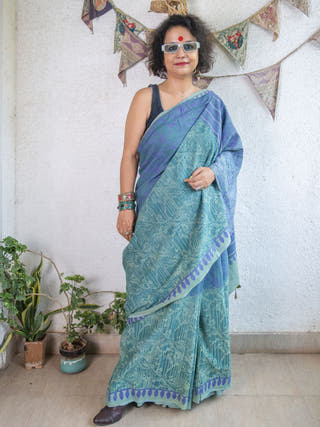 Vanika Saree | Batik Print Handloom Cotton Saree