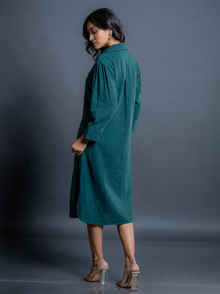 Teal Horizon Handwoven Kala Cotton Co-ord Set