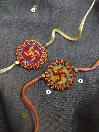 Swastika Mandala Rakhi - Set of 2