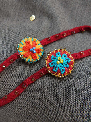 Flower Daisy Rakhi - Set of 2
