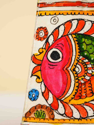 Fish Hand Painted Tholu Bommalata Small Table Lamp