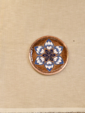 Copper Enamel Wall Plate | Brown Lotus in the Petal