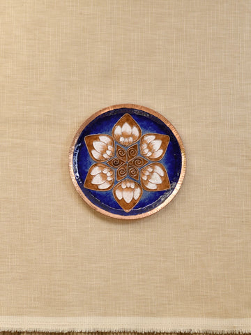 Copper Enamel Wall Plate | Blue Lotus in the Petal