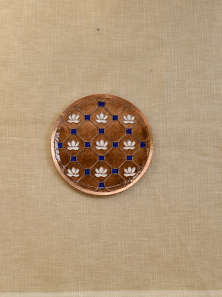 Copper Enamel Wall Plate | Brown Lotus