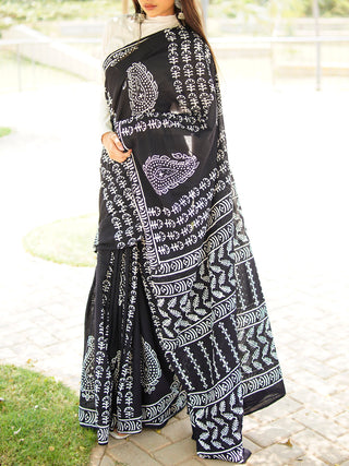 Timir Mulmul Saree Black KAUSEYAH