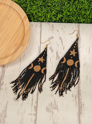Handmade Celestial Earring Pusha Bead Work