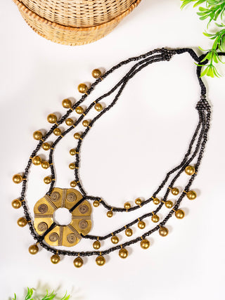 Flower Dhokra Handcrafted long Neckpiece Anwesha