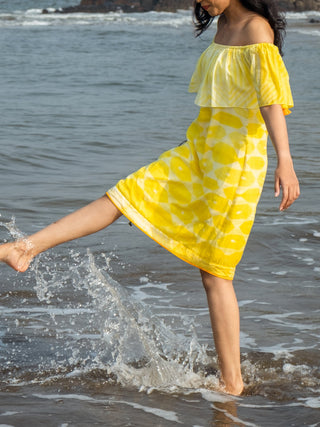 Tuscany Shibori Dress Yellow AMAR KOSA