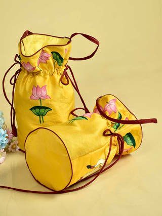 Pichwai Handpainted Silk Potli